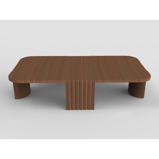 Contemporary modern european caravel low coffee table in black oak by collector 21st century colombo, the italian...