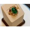 7 Carat Elongated Oval Emerald Cabochon 14 Karat Rose Gold Cocktail Ring Vintage For Sale - Image 16 of 18