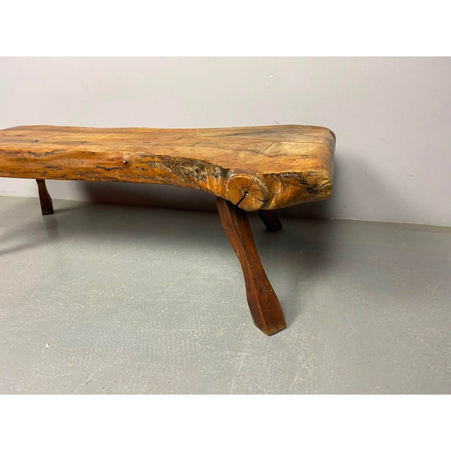 Industrial Brutalist Wabi-Sabi Freeform Hardwood Coffee Table, 1970s For Sale - Image 3 of 12