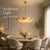 Handcrafted Brass Flower Chandelier, Sculptural Petal Ceiling Light, Antique Finish For Sale - Image 4 of 8