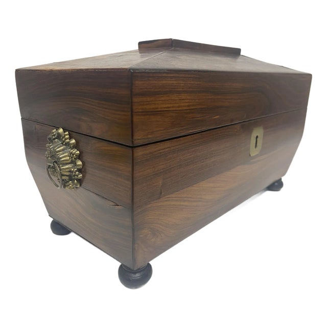 Antique Mid 19th Century Rosewood Tea Caddy. For Sale