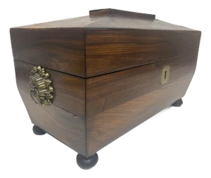 Antique Mid 19th Century Rosewood Tea Caddy.