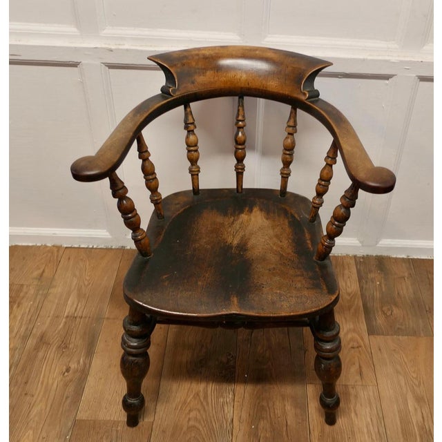 English Oak and Elm Windsor Carver Chairs, 1850s, Set of 6 For Sale - Image 13 of 15