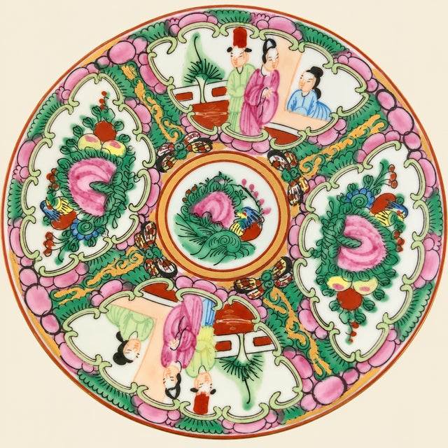 Antique Famille Rose Medallion Plates- 17 Piece Set For Sale - Image 9 of 17