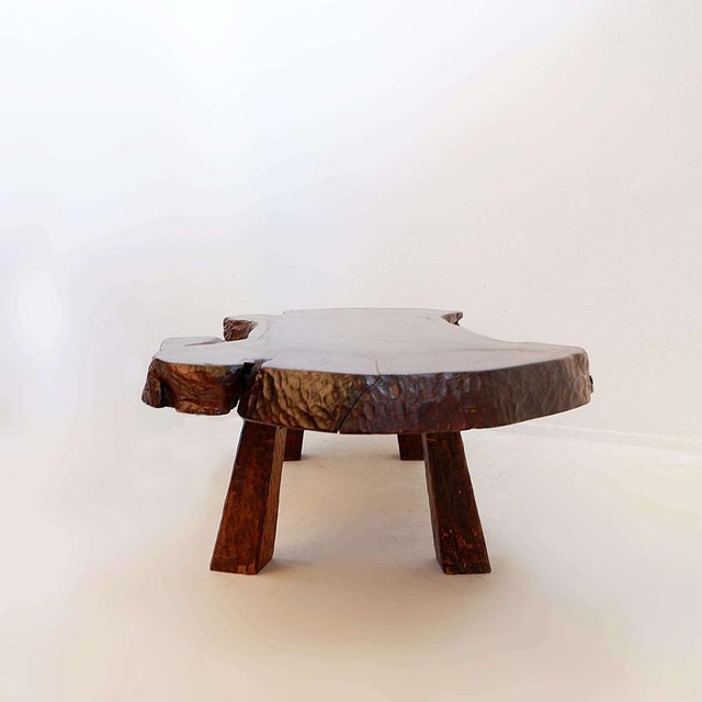 Brown Large Mid-Century Brutalist Live Edge Coffee Table, 1950s For Sale - Image 8 of 16