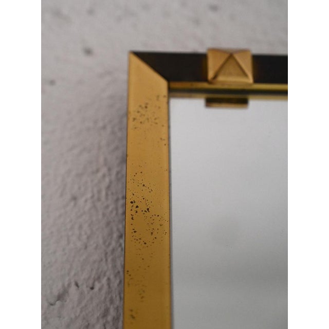 Rectangular Mirror with Golden and Black Metal Frame, 1950s For Sale - Image 3 of 9