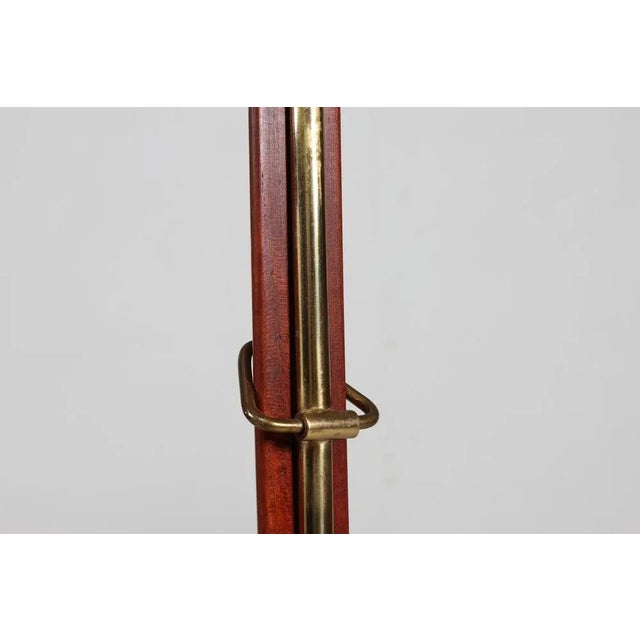 Metal Danish Adjustable Floor Lamp in Teak, Brass and Iron with Le Klint Shade by Svend Aage Holm Sørensen, 1950s For Sale - Image 7 of 11