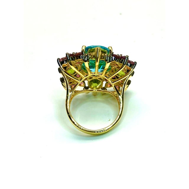 Bochic "Orient" Diamond, Peridot, Amethyst & Blue Topaz Ring Set 18K & Silver For Sale In New York - Image 6 of 18