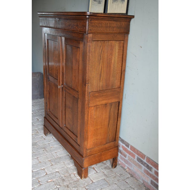 Wood Antique Oak Louis Philippe Girls Wardrobe For Sale - Image 7 of 11