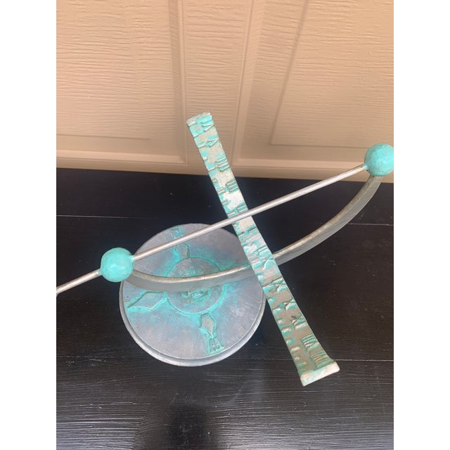 Vintage Neoclassical French Country Metal Garden Armillary Sundial For Sale In South Bend - Image 6 of 11