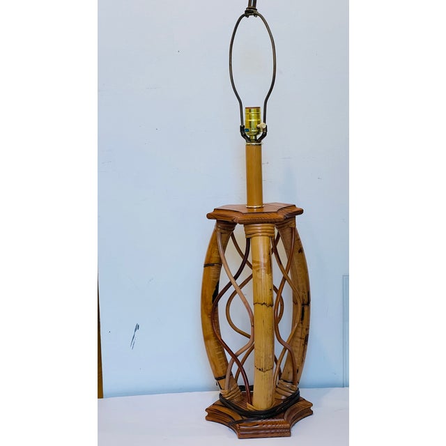 Reduced-Mid 20 Th Century Coastal Bamboo Safari Lamp For Sale - Image 4 of 6