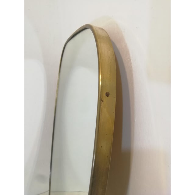 Vintage Mirror with Brass Frame, Italy, 1960s For Sale - Image 4 of 8