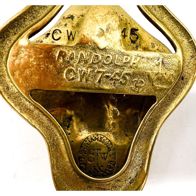 Vintage 1945 Randolph Brass Stag Wall Clip | Deer Head Paper Holder | Rustic Lodge Décor For Sale - Image 10 of 12