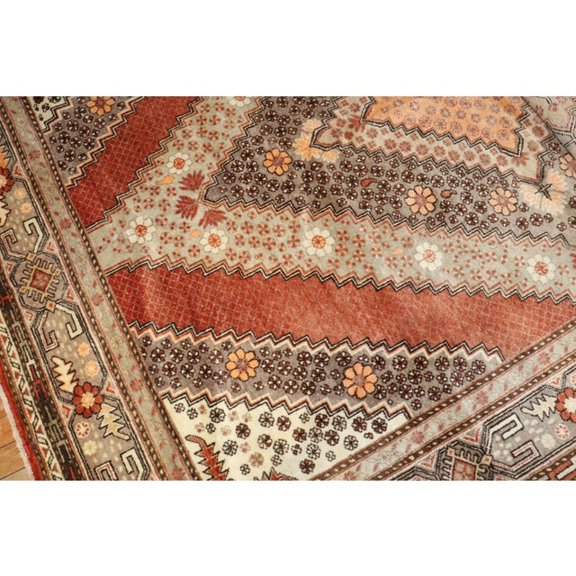 Zabihi Collection Khotan Apricot Color Gallery Rug For Sale In New York - Image 6 of 12
