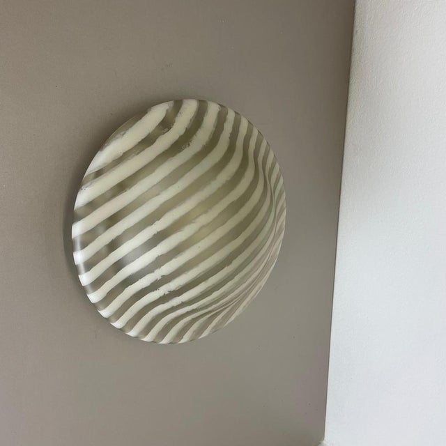 Zebra Glass Flushmount Wall Light from Peill & Putzler, Germany, 1980s For Sale - Image 4 of 18