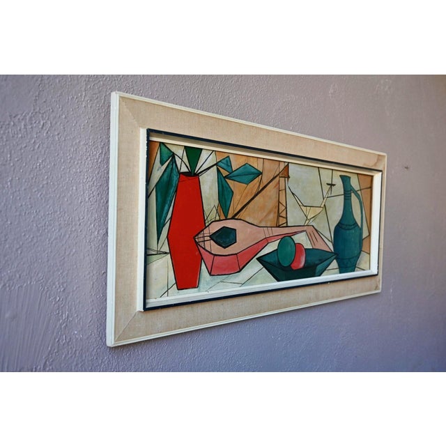 Huberger, Cubist Still Life, 1950s, Oil Painting on Canvas For Sale - Image 4 of 10