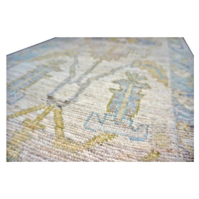 Yellow 21st Century Turkish Oushak Wool 3x19 Yellow, Ivory & Charcoal Handmade Runner Rug #1144136 For Sale - Image 8 of 10