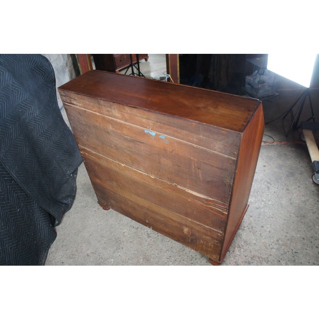 Antique Georgian Flame Mahogany Slant Front Secretary Writing Desk Bureau For Sale - Image 12 of 16