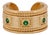 Mystic Queen Emerald Cuff Gold Ring, Size 4 For Sale