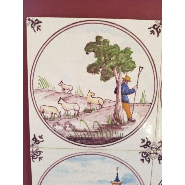 1960s 1960s Framed Set of Four Delft Tiles For Sale - Image 5 of 8