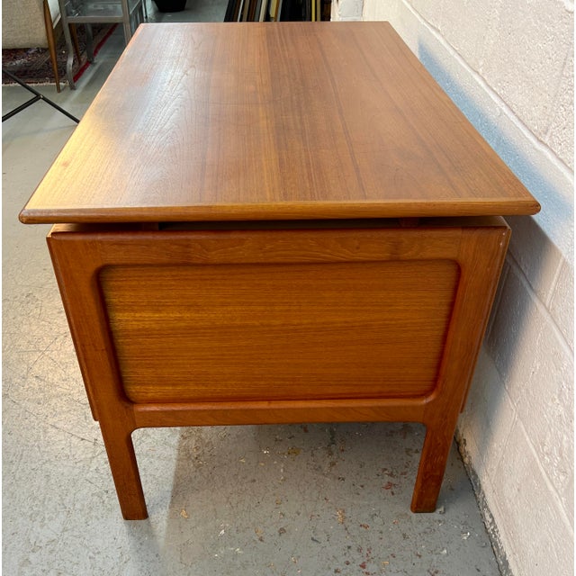 Brown Mid-Century Teak Executive Desk by Art Furn of Denmark For Sale - Image 8 of 17