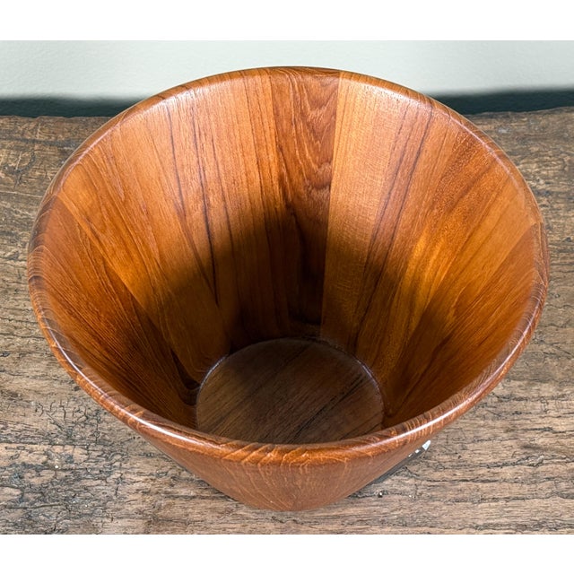 Mid-Century Modern Mid Century Modern Georges Briard Teak Wood Bowl With Silverplate Feet For Sale - Image 3 of 11