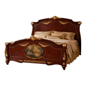 1950 European Artisan Louis XVI Mahogany Bedframe – 4 Pc