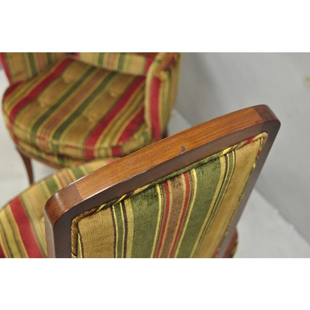 Vintage Mid Century Modern Walnut Panel Back Sculptural Lounge Arm Chairs - Pair For Sale - Image 13 of 16