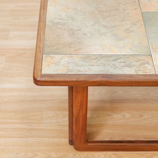 Coffee Vintage 1970s Teak & Tile Top Coffee Side Table For Sale - Image 8 of 10