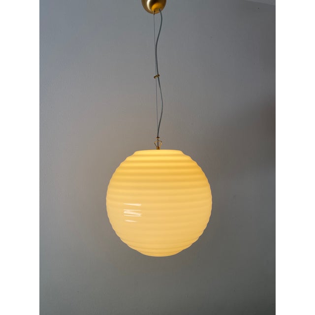 Vintage Modulo S40 Amber Murano Ceiling Lamp by Toso - Massari for Leucos, 1990s For Sale - Image 11 of 16
