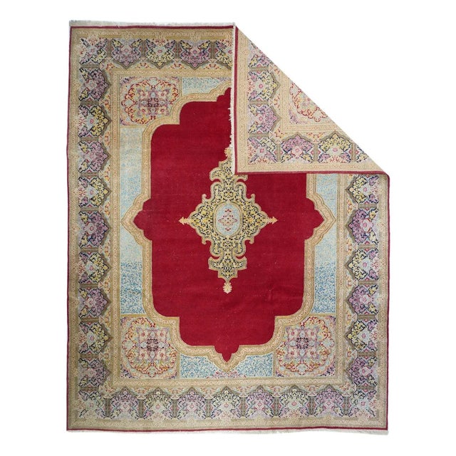 1960s Vintage Kerman Rug 9'3'' x 12'0'' For Sale - Image 4 of 11