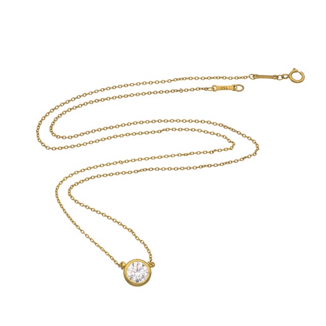 1980s Vintage Tiffany & Co Elsa Peretti Diamond by the Yard 18k Necklace .90ct 1980's For Sale - Image 5 of 9