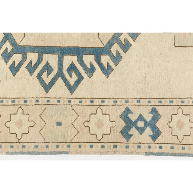 Geometric Wool Tribal Vintage Carpet For Sale - Image 6 of 10
