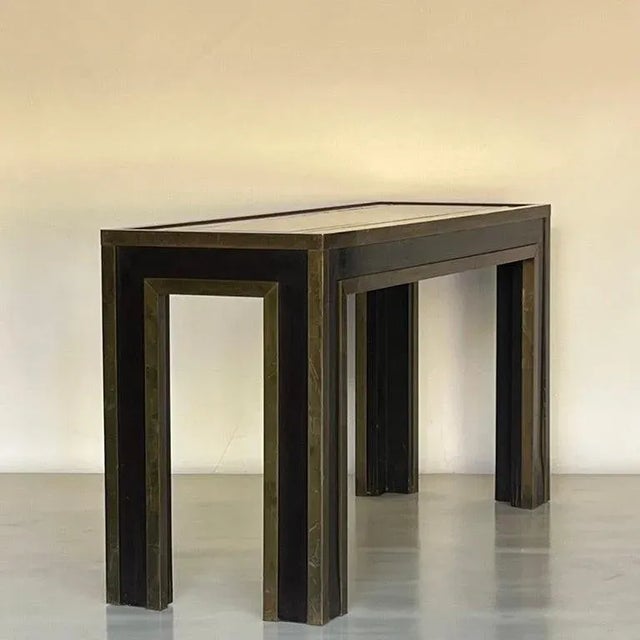 French Mid 20th Century French Ebonized and Gilt Bronze Console For Sale - Image 3 of 7