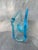 Mid-Century Modern Vintage Folded Blue Art Glass Napkin Holder For Sale - Image 3 of 12