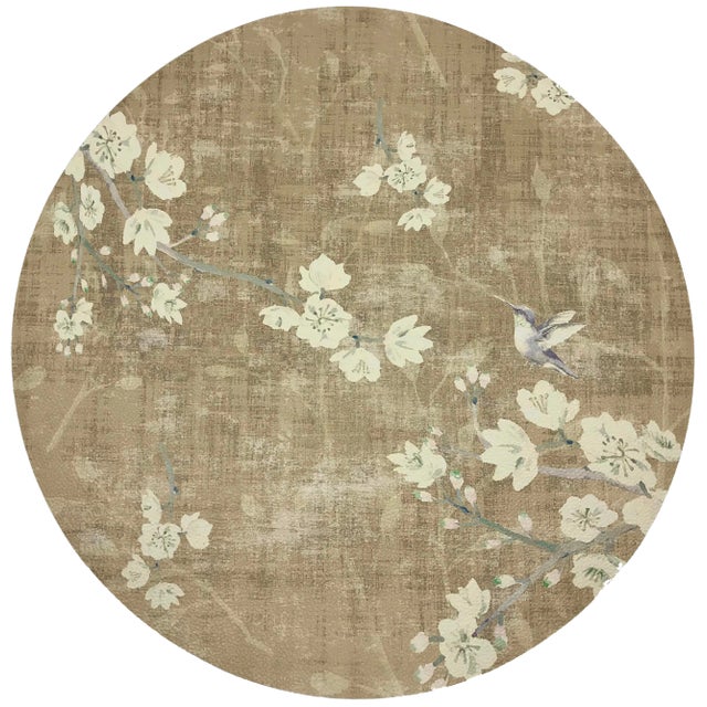 Nicolette Mayer Blossom Fantasia Gold 16" Round Pebble Placemats, Set of 4 For Sale