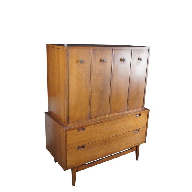 Mid-Century Modern Mid 20th Century American of Martinsville Tallboy Dresser Gentleman's Chest For Sale - Image 3 of 15