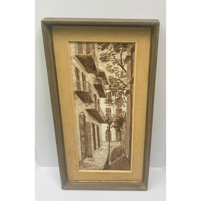 French 20th Century French Village Painting, Framed For Sale - Image 3 of 7