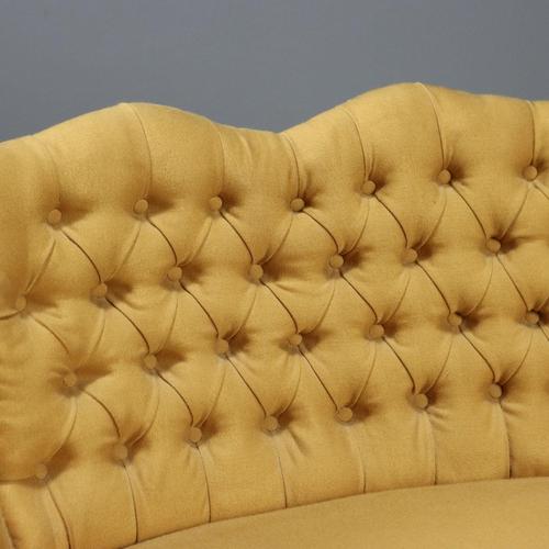 Yellow Capitonné Sofa, 1950s For Sale - Image 3 of 10