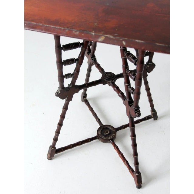 Wood Antique Victorian Occasional Table For Sale - Image 7 of 13