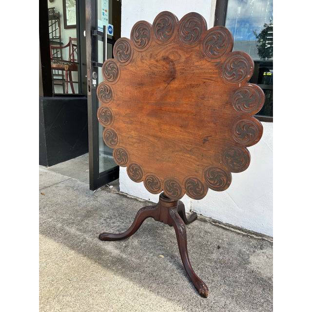 Antique English Tilt Top Table For Sale - Image 4 of 4
