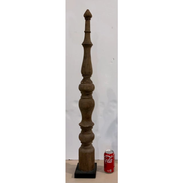 Asian Wood Artifact Post on Stand For Sale - Image 4 of 6