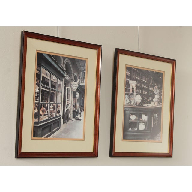 Illustration Vintage Pair of Framed Prints, New Orleans Pharmacy Museum For Sale - Image 3 of 12