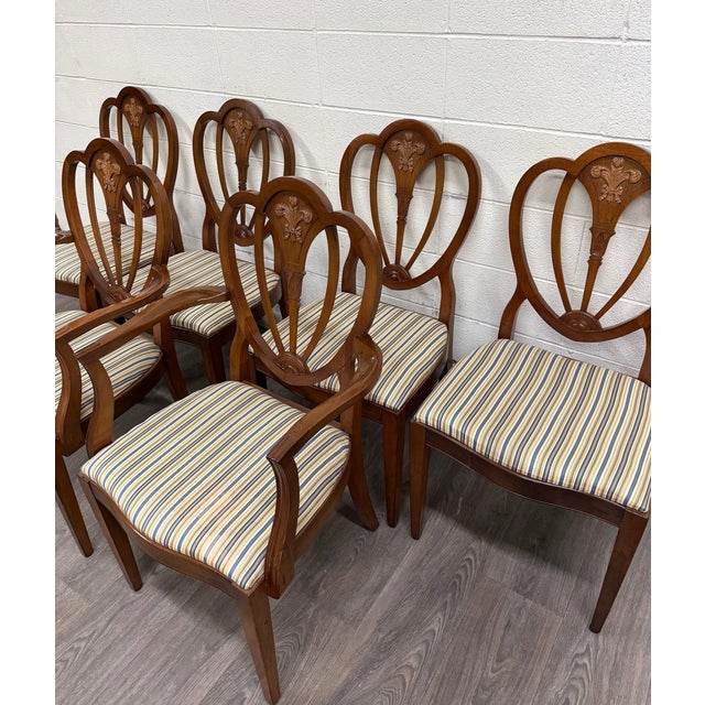 Late 20th Century Vintage Hepplewhite or Georgian Style Shield Back Dining Chairs - Set of 6 For Sale - Image 5 of 13