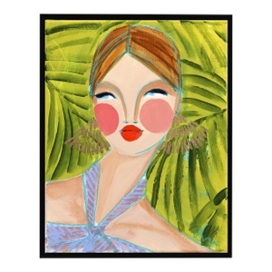 Miss Priss Palms 5 - Colorful Abstract Figurative Portrait Painting Original Artwork by Lindsey McCord