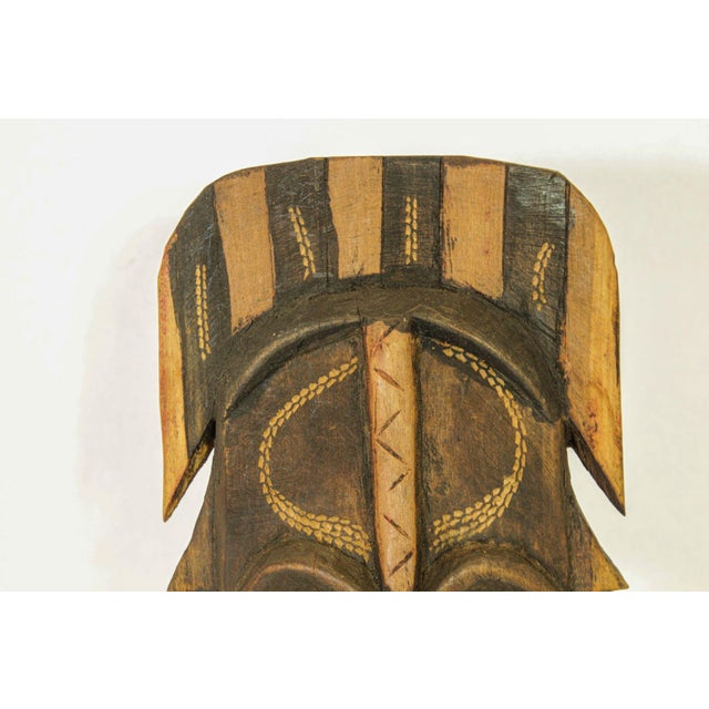 Vintage African Wood Decorative Mask Sculpture. Hand-carved African Mask from Ghana. African decorative wall mask...