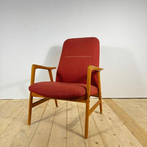Textile Mid-Century Modern Armchair by Alf Svensson, Sweden, 1960 For Sale - Image 7 of 7