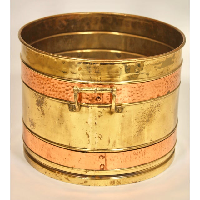 Traditional Vintage Traditional Turkish Copper and Brass Bucket For Sale - Image 3 of 11