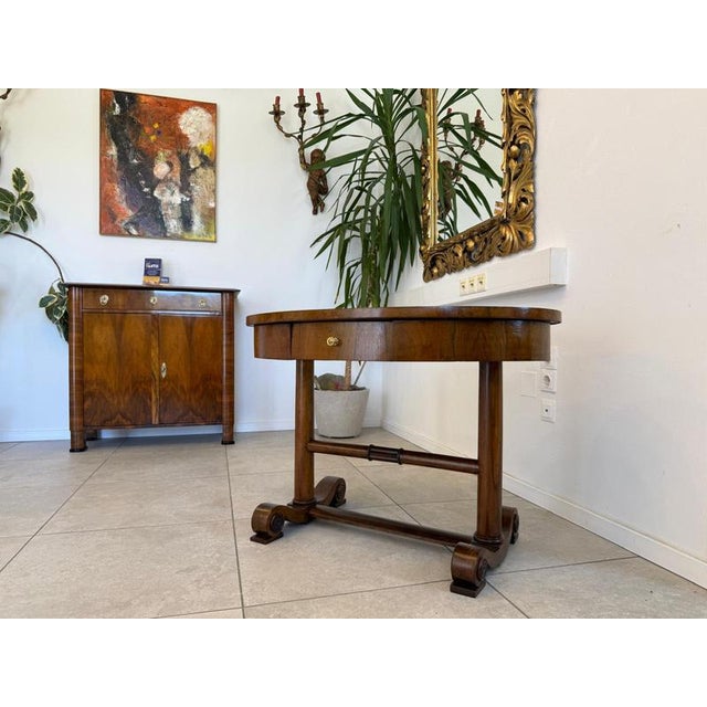 Small Late Biedermeier Table in Walnut For Sale - Image 4 of 9