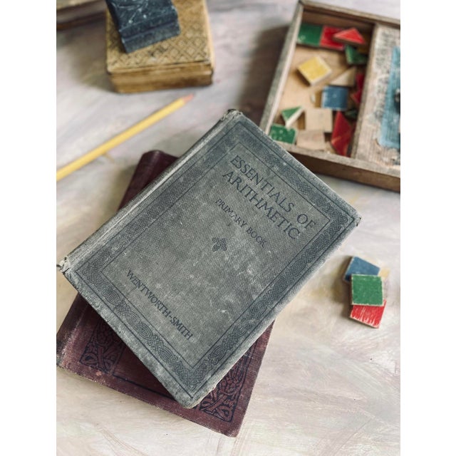 Art Deco 1915 & 1917 Pair of School Books Oral and Written English and Essentials of Arithmetic For Sale - Image 3 of 10